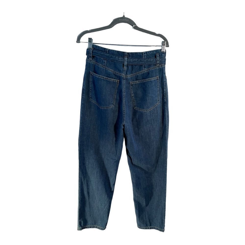 Uniqlo Women Jeans Size 25 Inch Blue High Rise Belted Paperbag Fit Denim - Picture 5 of 15